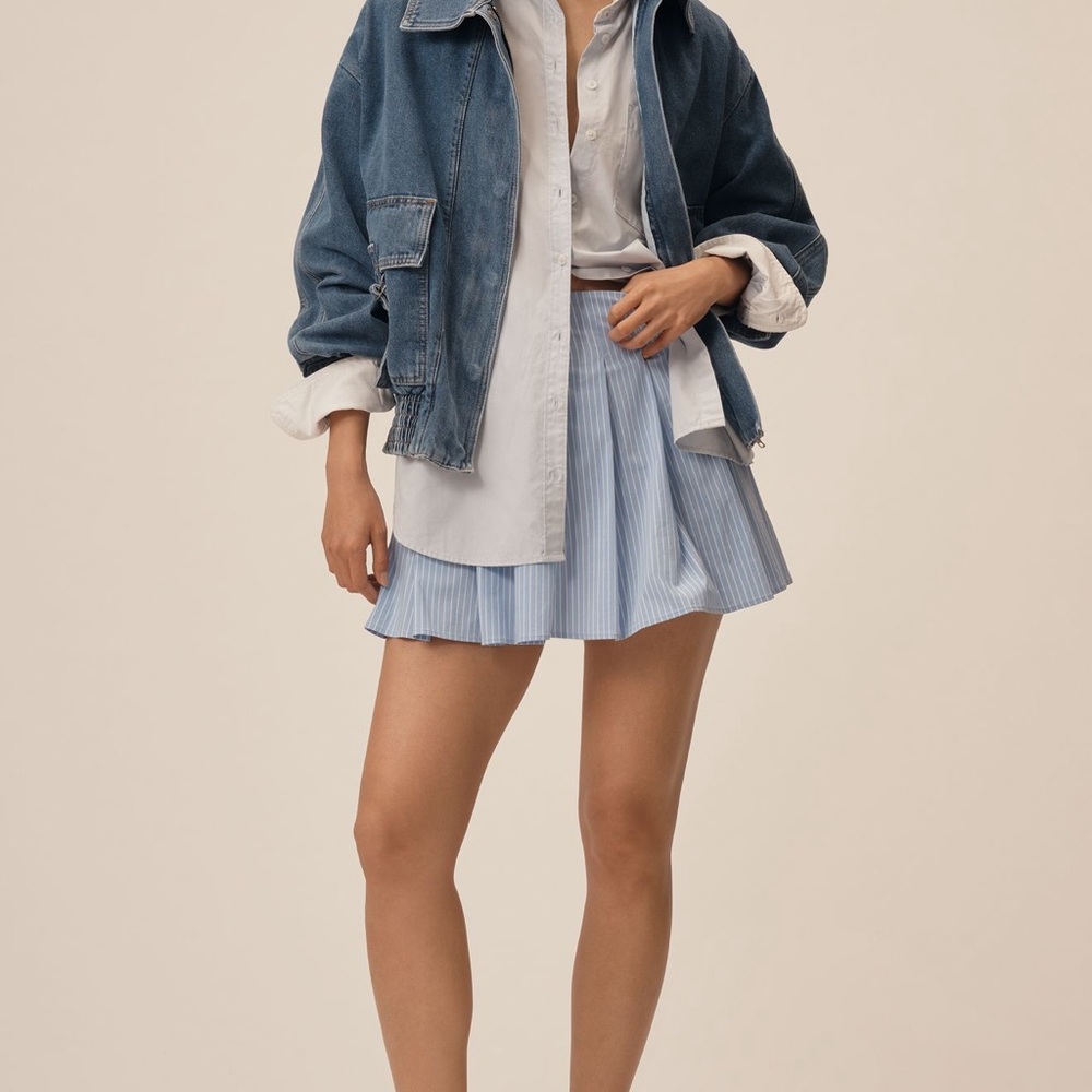 Bomber Cropped Jean Jacket